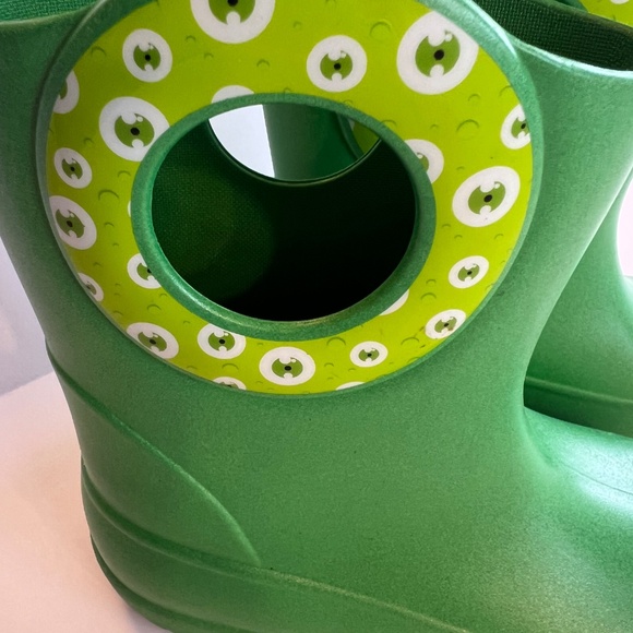 Okabashi Rain Boots Green with Monster Eye Toddler 10 - Picture 2 of 7